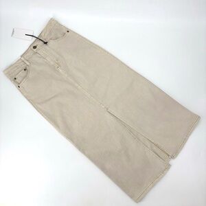 OAT New York NWT Beige Denim Front Slit Maxi Skirt, 6